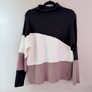 Pink Lily Tricolor Turtleneck Sweater